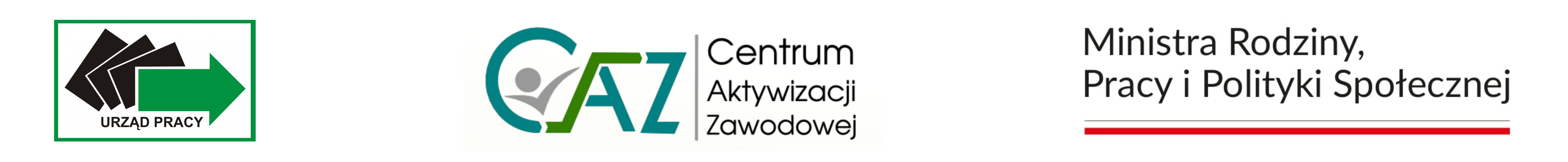 Logo- Powiatowy Urząd Pracy, Centrum Aktywizacji Zawodowej i Ministra Rodziny, Pracy i Polityki Społecznej
